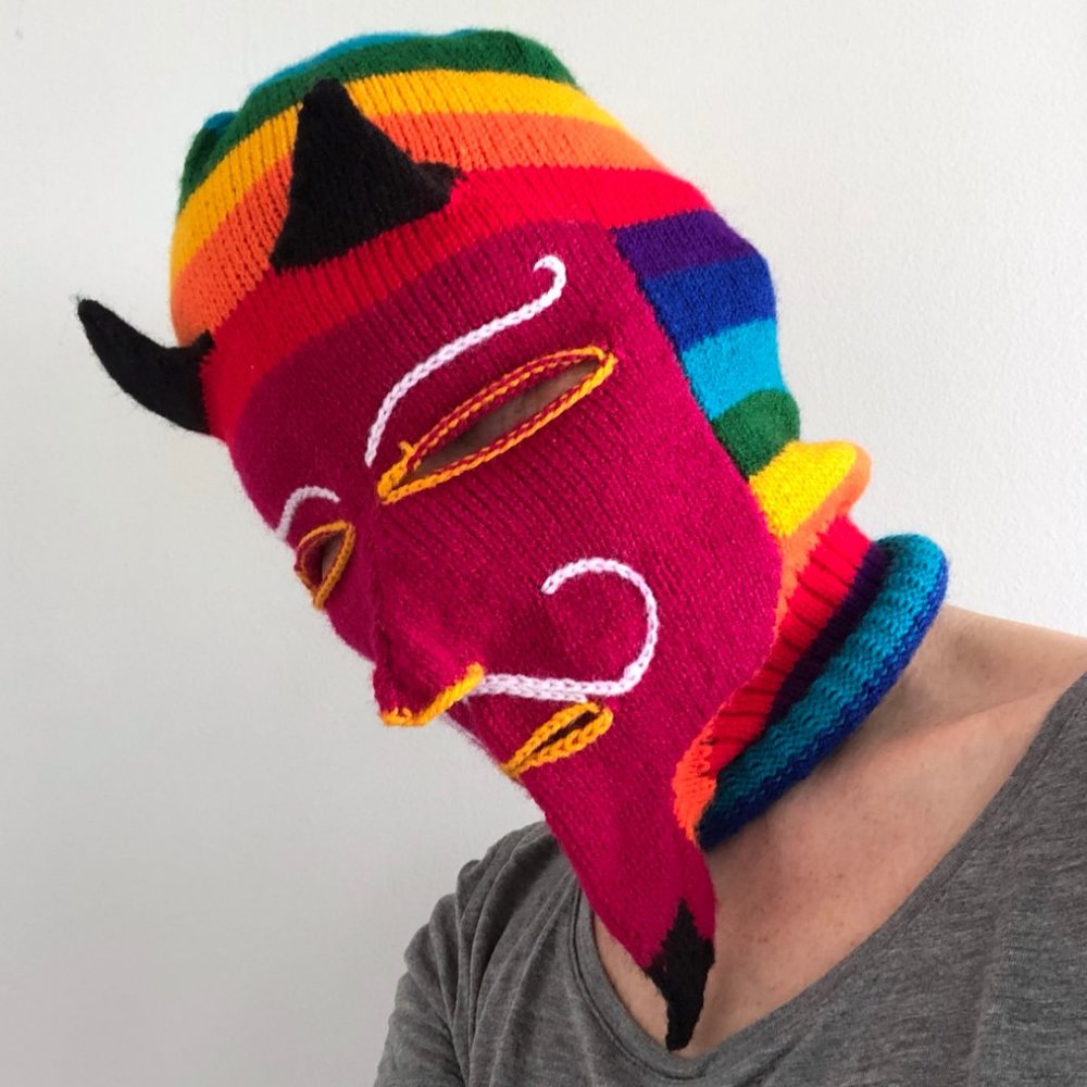 Peruvian Rainbow Devil Balaclava / Ski Mask - Picture 2 of 14